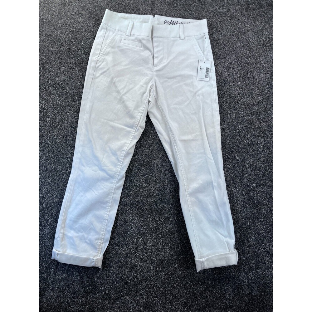 Ecru Pants Womens 0 Cotton‎ The Mitchell High Rise Tapered Leg Chino White NWT